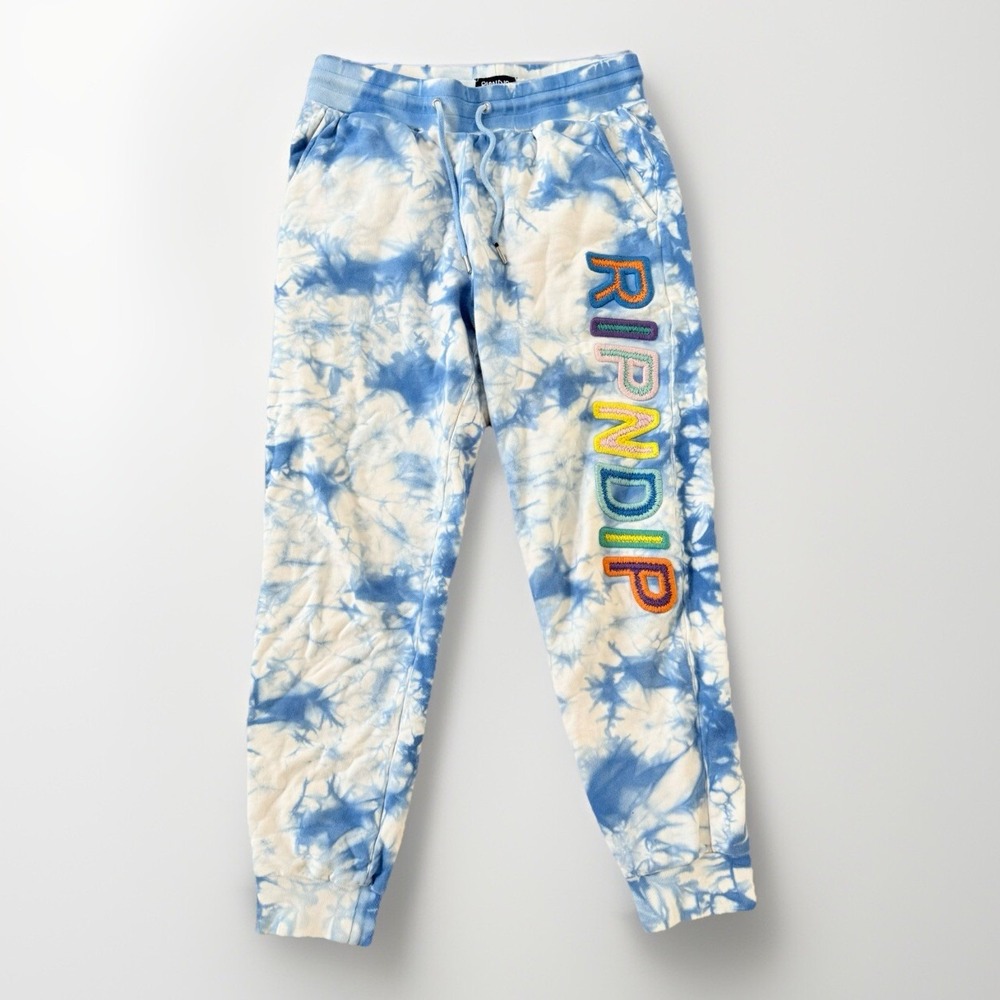 RipNDip‎ Prisma Tie Dye Cat Joggers Sweatpants Size Small